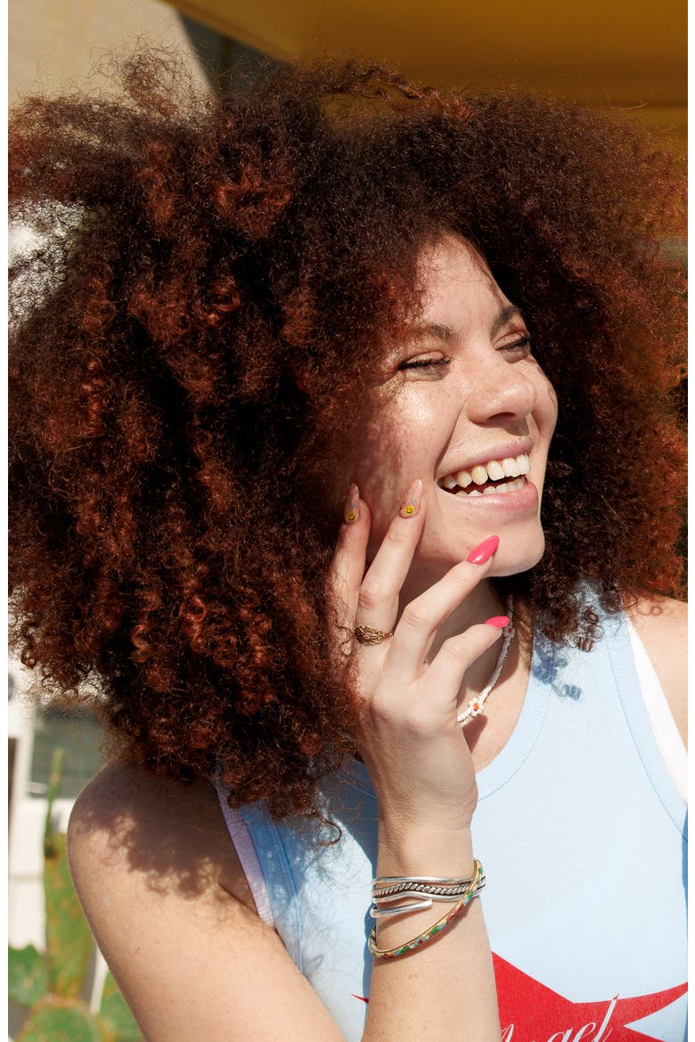 Hey, Pink Is the New Black Sun-Cured Gel Nail Strips, Alternate, color, PINK YELLOW BLUE