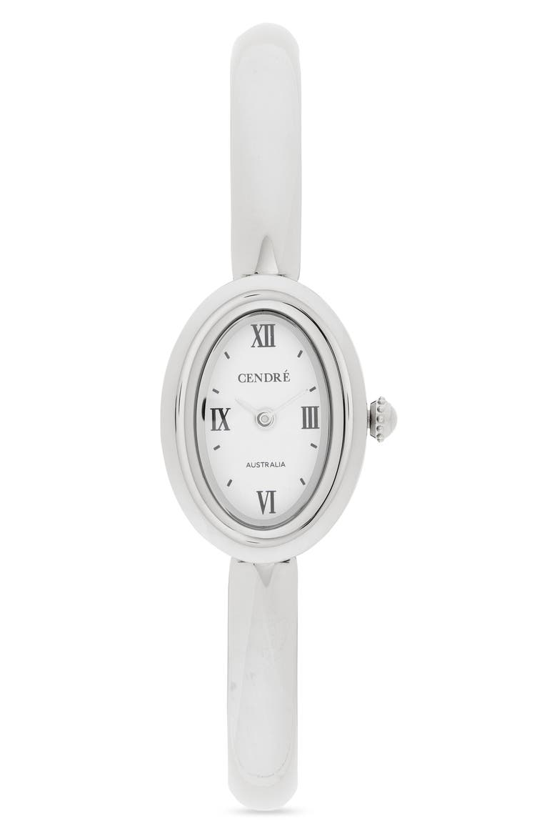 Kate Oval Bangle & Link Bracelet Watch, 20mm x 29mm, Main, color, SILVER