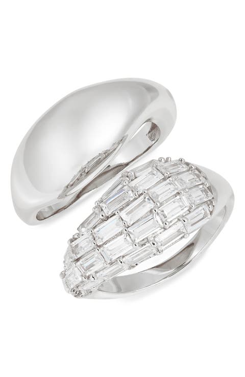 Set of 2 Cubic Zirconia Sculpted Rings