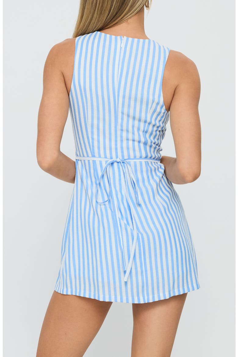 Yumiko Stripe Sleeveless Romper, Alternate, color, BLUE STRIPE