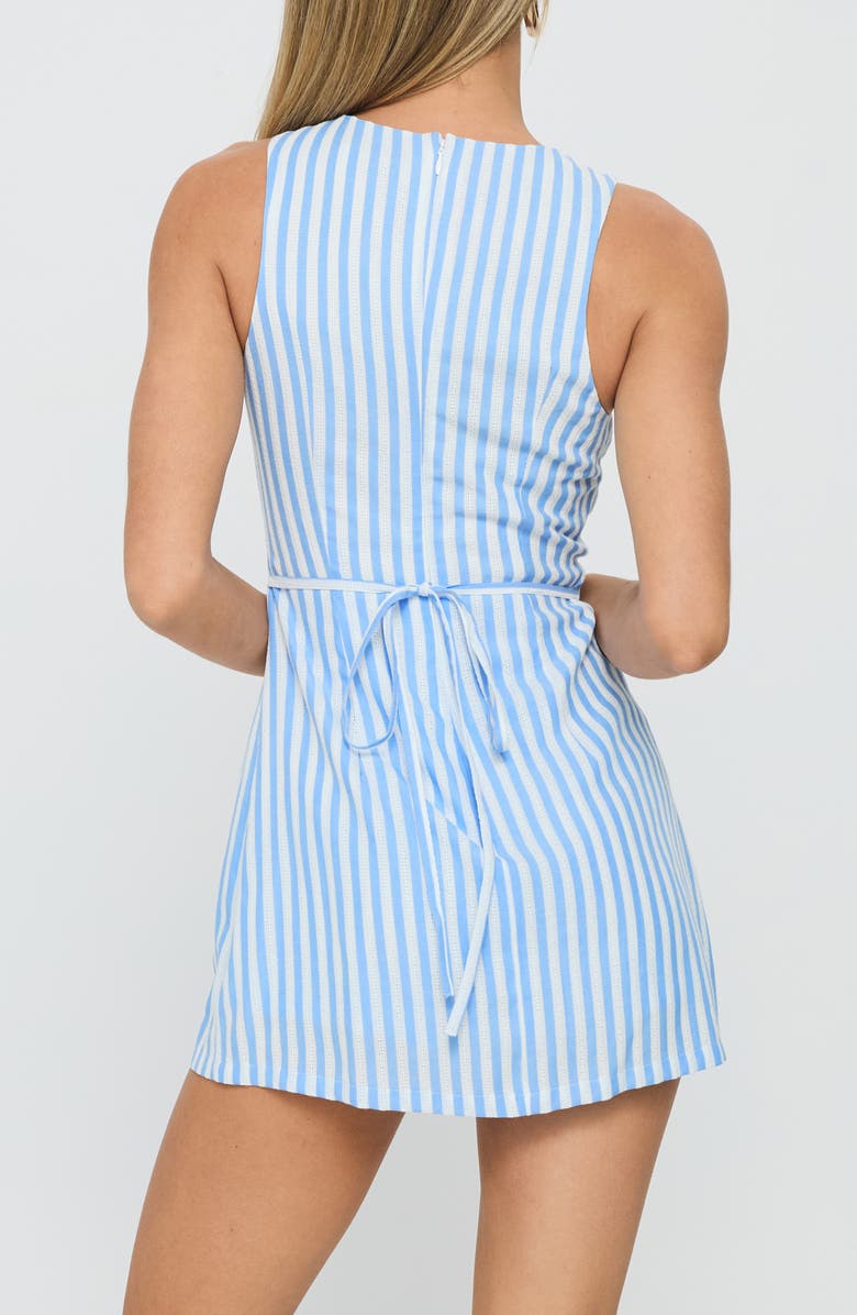 Princess Polly Yumiko Stripe Sleeveless Romper, Alternate, color, Blue Stripe