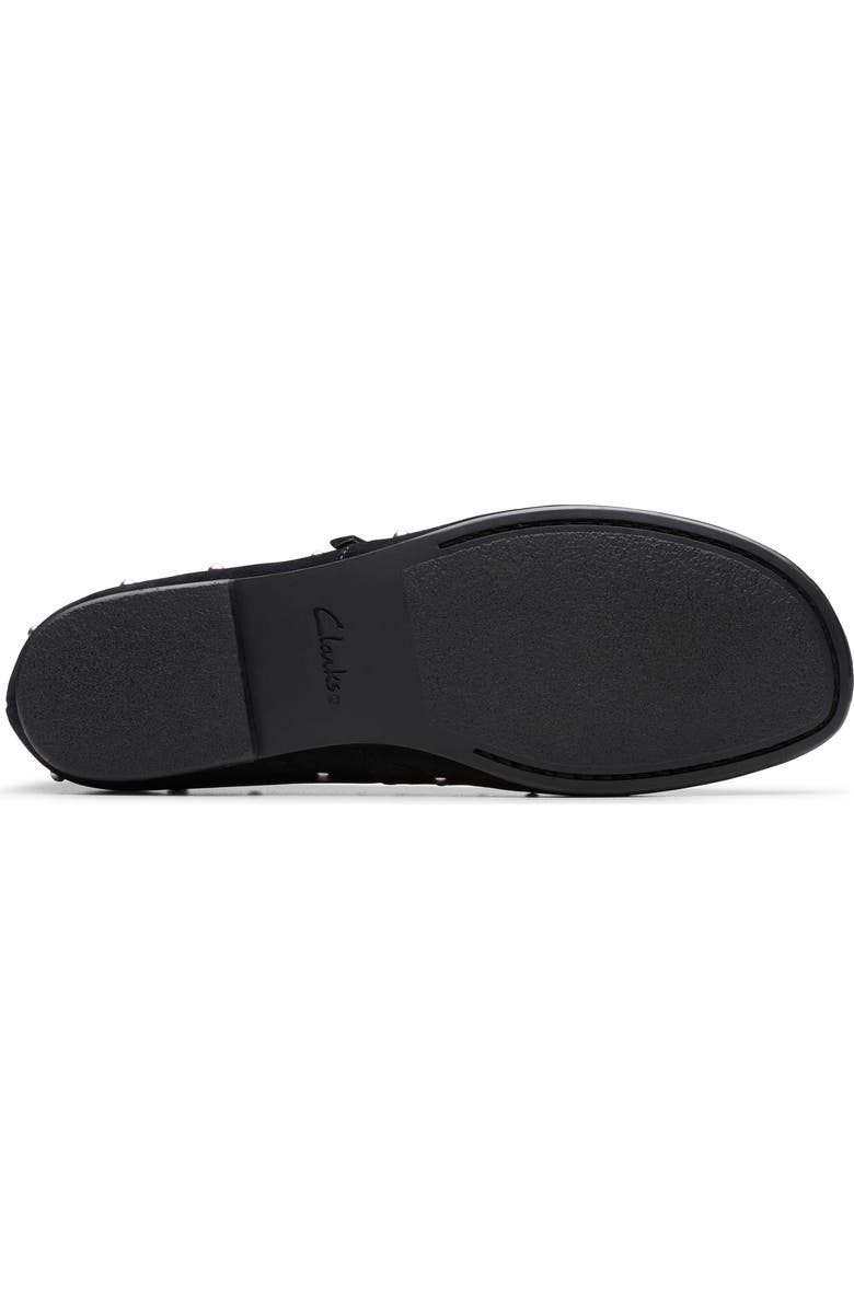 Clarks<sup>®</sup> Livia Stud Mary Jane Flat, Alternate, color, Black Suede