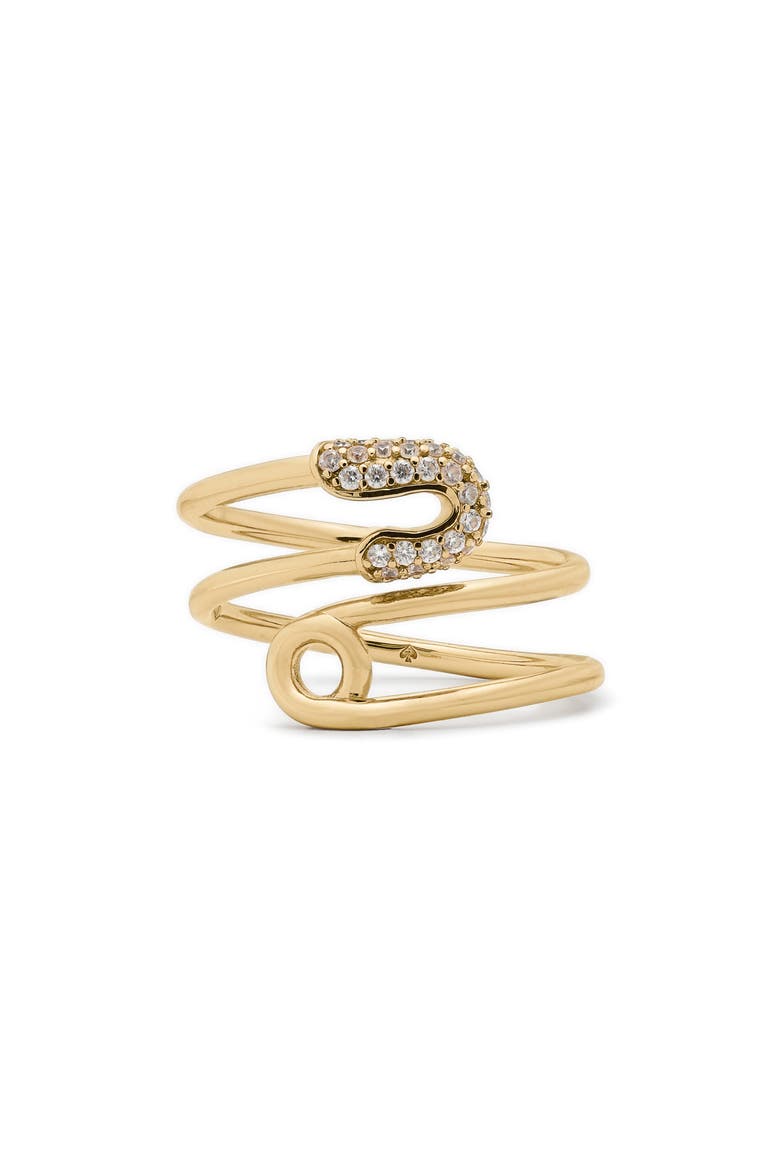 Safety Pin Coil Ring, Main, color, CLEAR/ GOLD