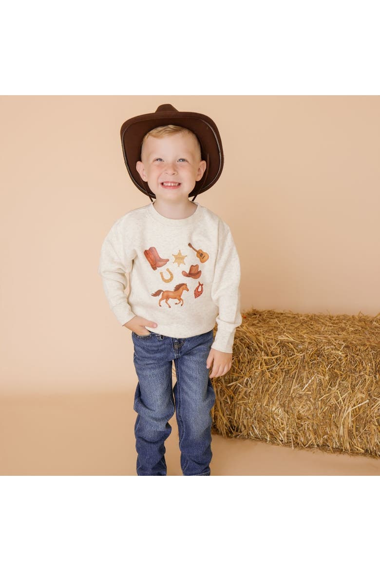 Western Cowboy Sweatshirt, Alternate, color, Natural Heather