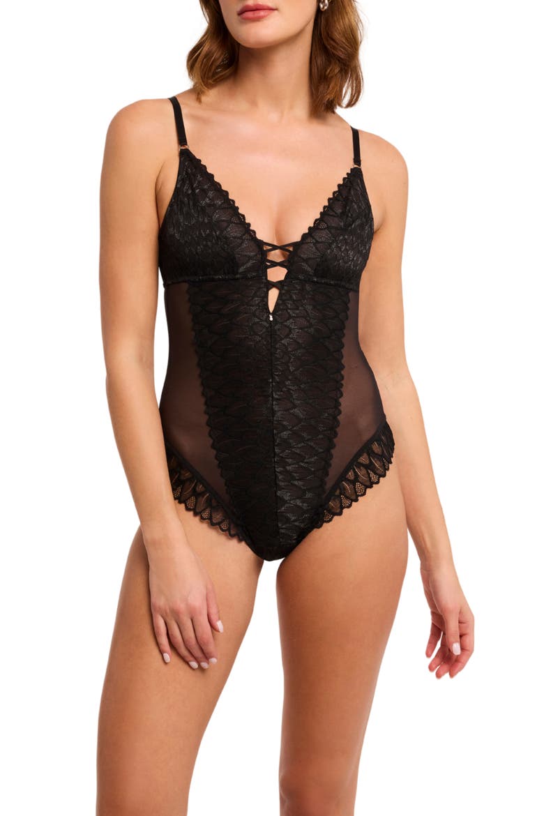 Lacy Teddy, Alternate, color, BLACK