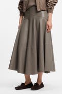 BOSS Sesola Leather Midi Skirt