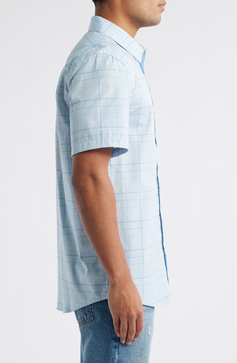 Pendleton Academy Check Pima Cotton Short Sleeve Button-Up Shirt, Alternate, color, Blue Check