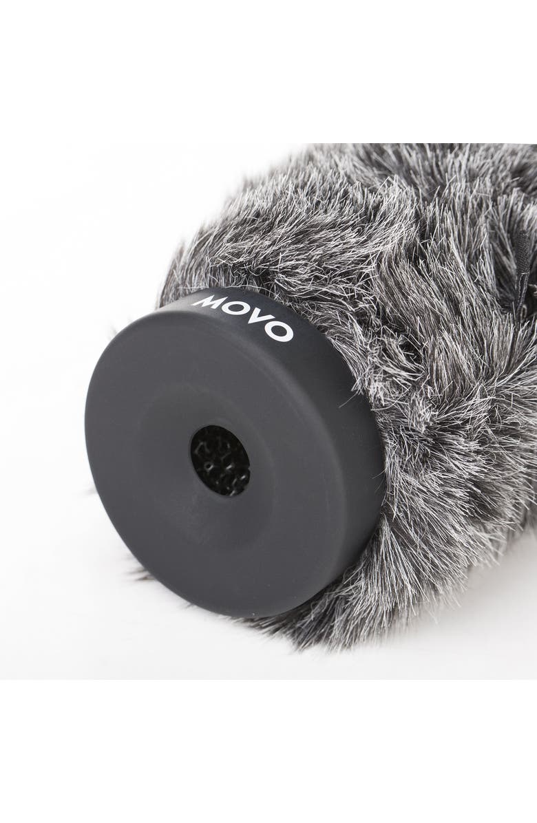MOVO WS-G270 Furry Rigid Windscreen for Microphones 18-23mm in Diameter and up to 10.6" (27cm) Long - Dark Gray, Alternate, color, Black