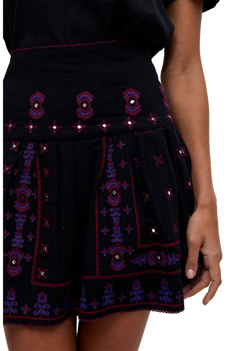 Issabel All Over Embroidered Mini Skirt, Alternate, color, Black