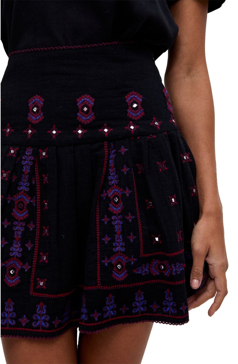 Raffya Issabel All Over Embroidered Mini Skirt, Alternate, color,