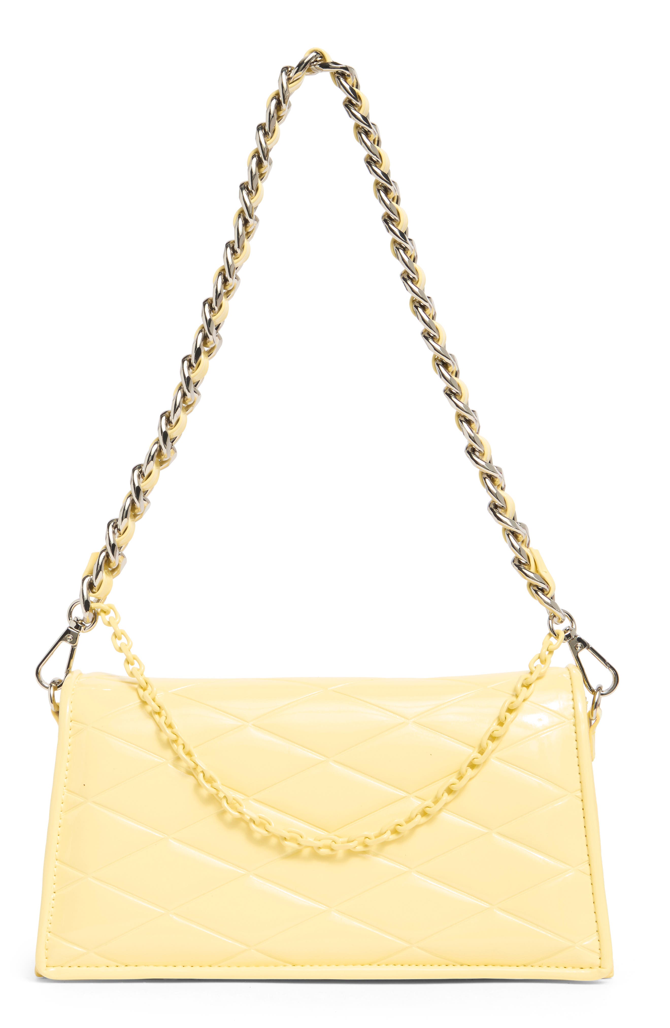 Steve Madden Brona Quilt Embossed Patent Shoulder Bag, Main, color, Panna Cotta