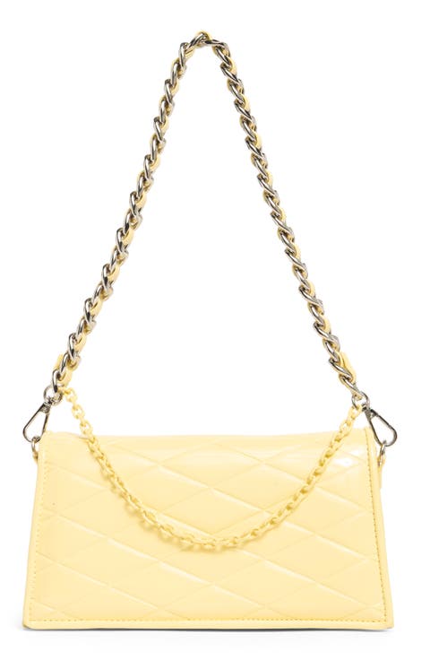 Brona Quilt Embossed Patent Shoulder Bag