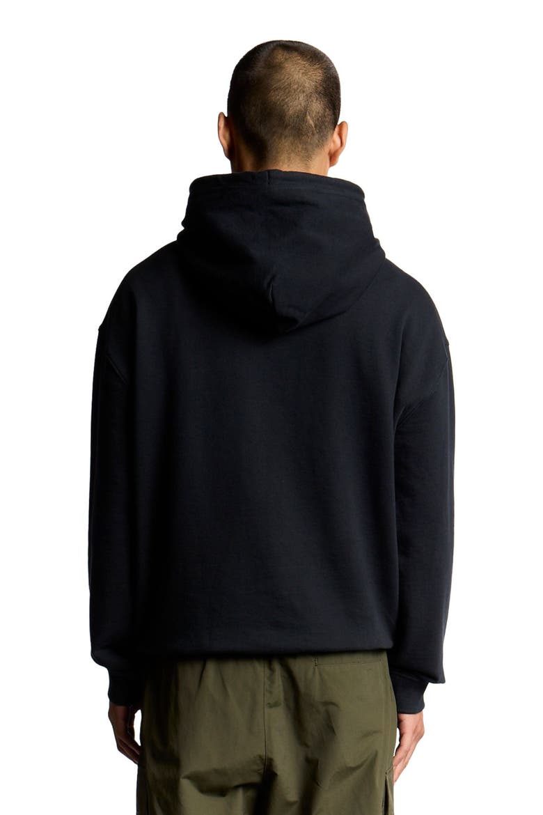 Script Brushback Pullover Hoodie, Alternate, color, Dark Navy