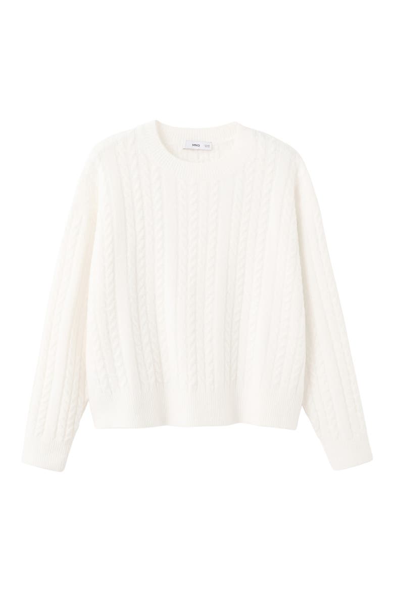 Cable Stitch Crewneck Sweater, Alternate, color, ECRU