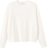 MANGO Cable Stitch Crewneck Sweater