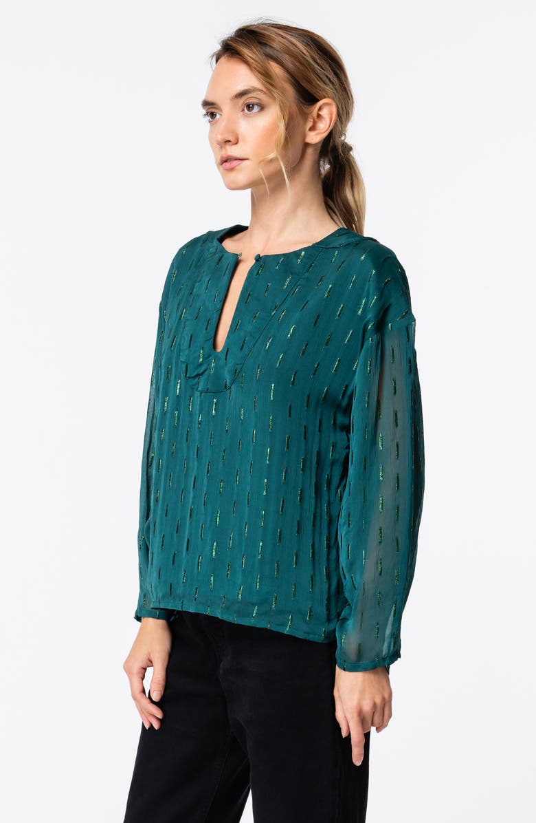 CIEBON Olivie Metallic Fleck Top, Alternate, color, Olive Green