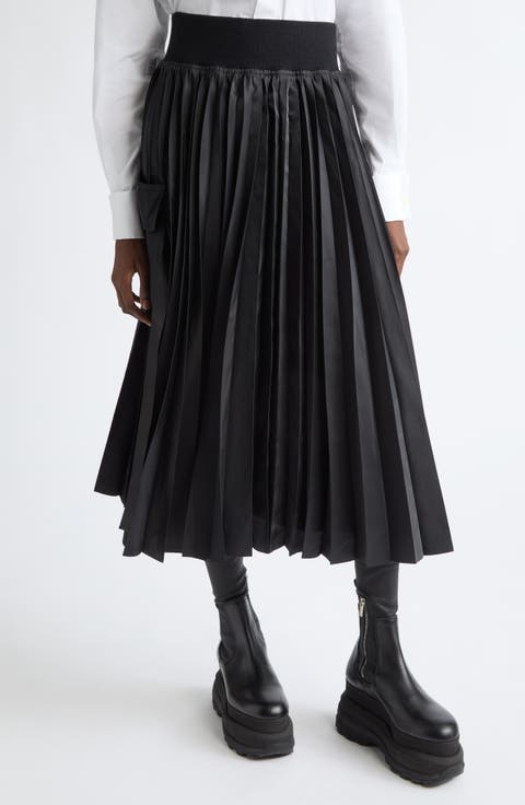 Pleated Cargo Midi Skirt