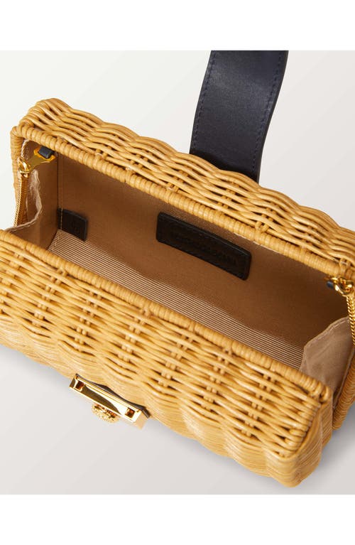 Shop Veronica Beard Lock Rattan Box Clutch In Natural Wicker Hazelwood