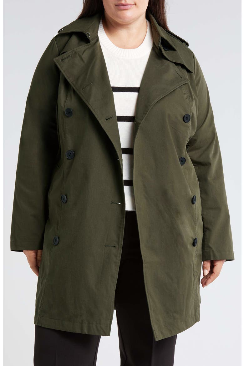 Derjon Double Breasted Trench Coat, Main, color, CAMO