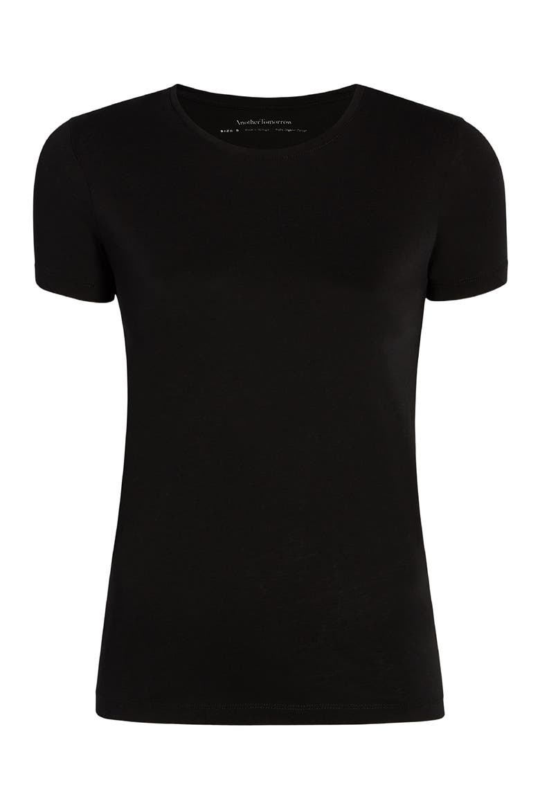 CREW NECK TEE, Alternate, color, BLACK