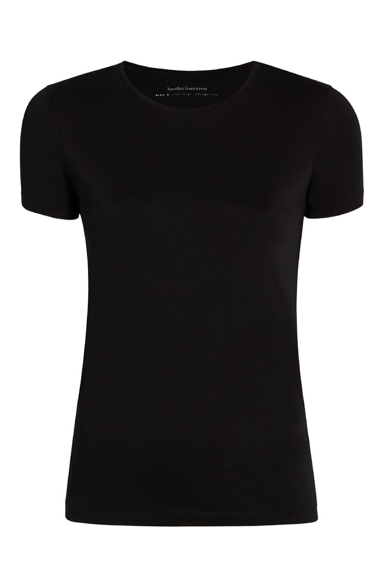 Another Tomorrow CREW NECK TEE, Alternate, color, Black