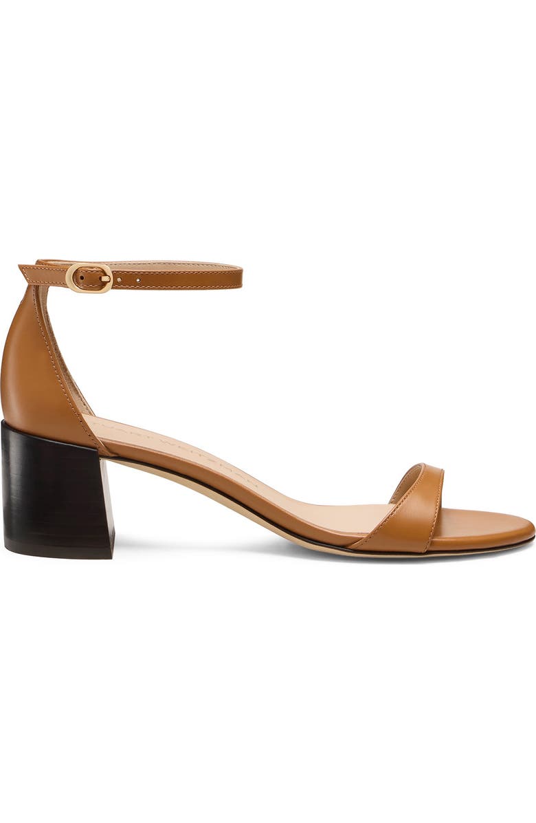 Stuart Weitzman Nudist Block Heel Sandal, Alternate, color, Macchiato/ Dark Brown