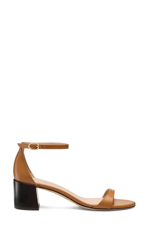 Stuart Weitzman Nudist Block Heel Sandal In Brown