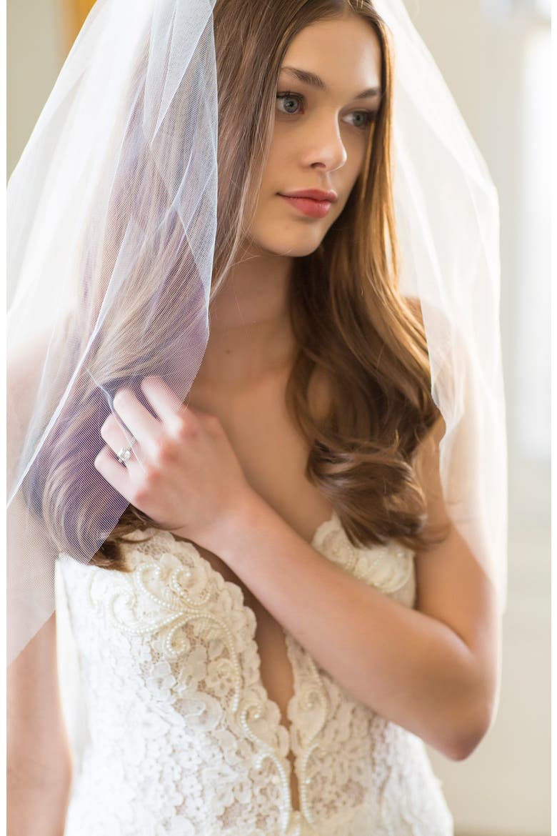 Christina Tulle Veil, Alternate, color, WHITE