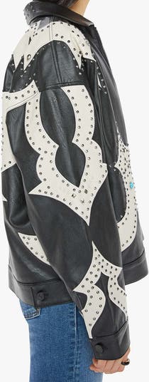 MOTHER The Zip It Studded Faux Leather Jacket | Nordstrom MOTHER The Zip It Studded Faux Leather Jacket | Nordstrom