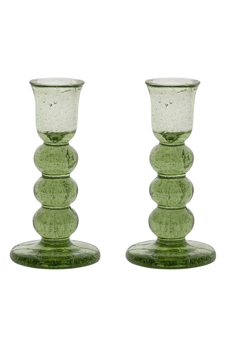 Juliska Provence Set of 2 Candlesticks, Main, color, Basil