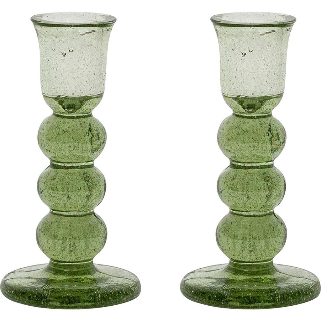 Juliska Provence Set Of 2 Candlesticks In Basil