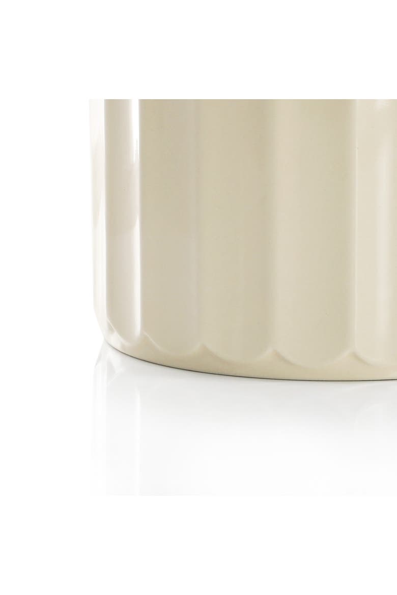 1.7 Quart Stoneware Canister with Lid in Cream, Alternate, color, White
