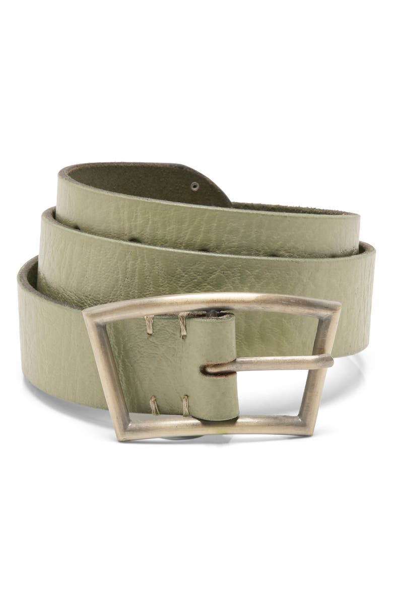 Free People Essex Leather Belt, Main, color, Matcha