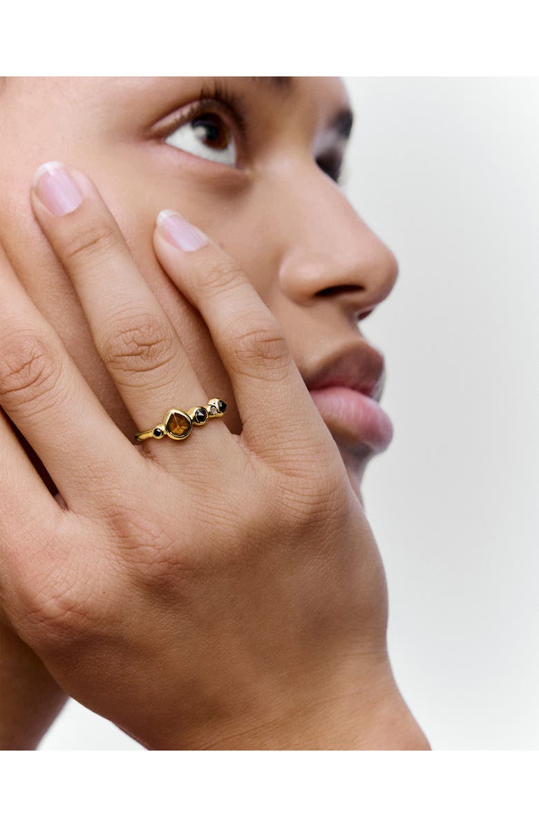 Monica Vinader Siren Gradient Stone Ring, Alternate, color, 18K Gold Vermeil / Tigers Eye