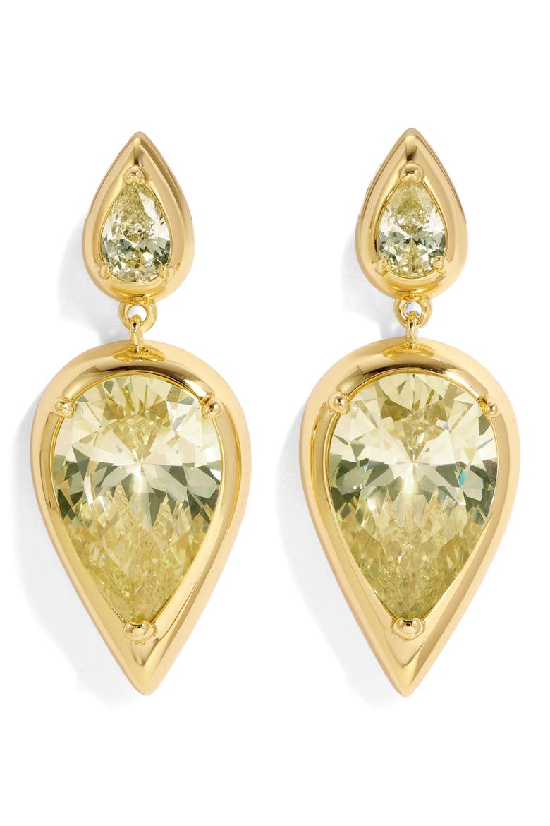 Imara Cubic Zirconia Drop Earrings, Main, color, GOLD