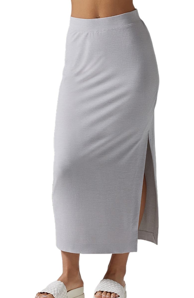 Tavi Brushed Tec Knit Midi Skirt, Alternate, color, Ash