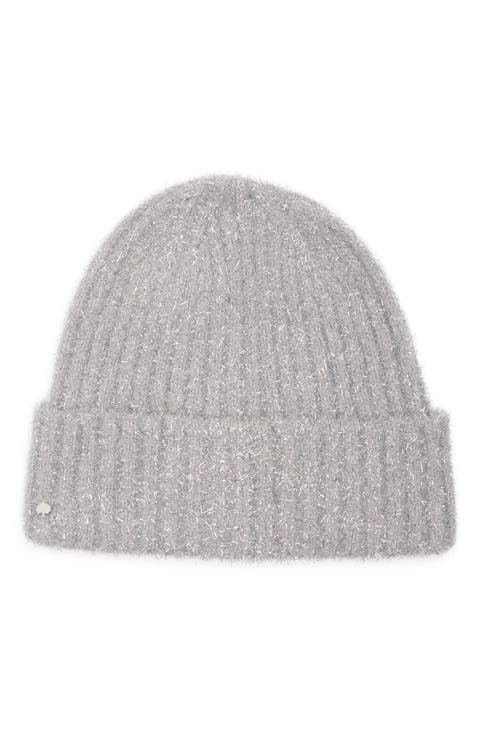 tinsel knit beanie
