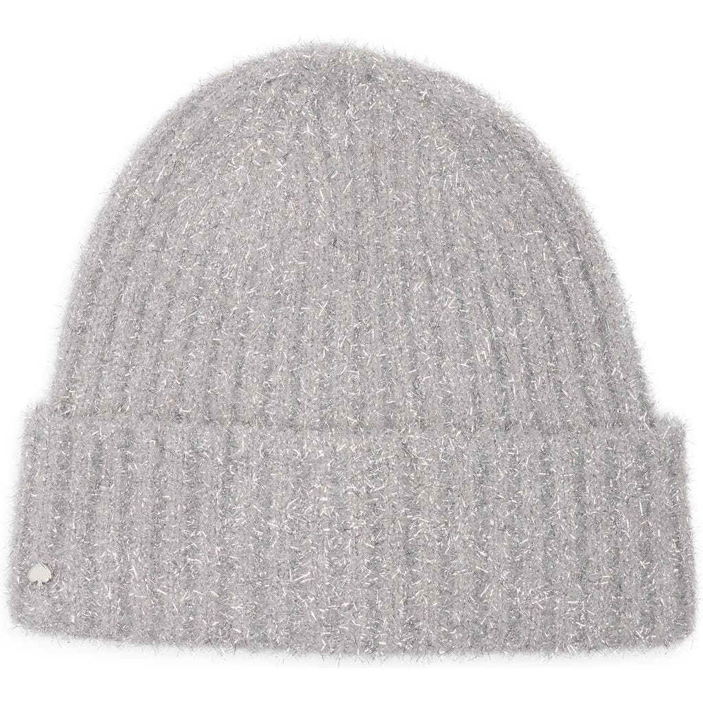 Kate Spade New York Tinsel Knit Beanie In Gray