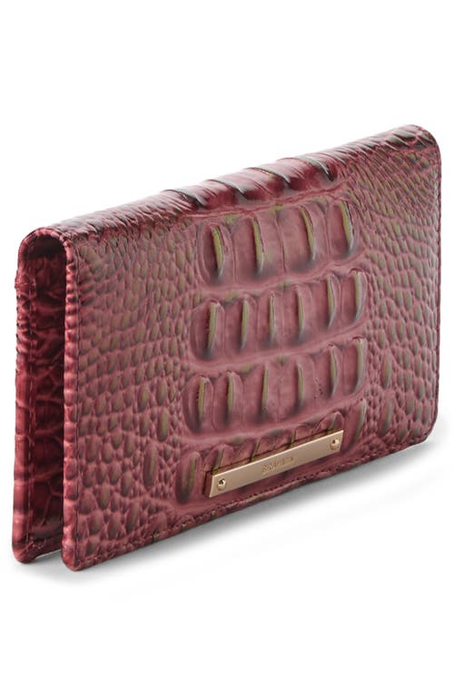 Brahmin Ady Croc Embossed Leather Wallet In Red