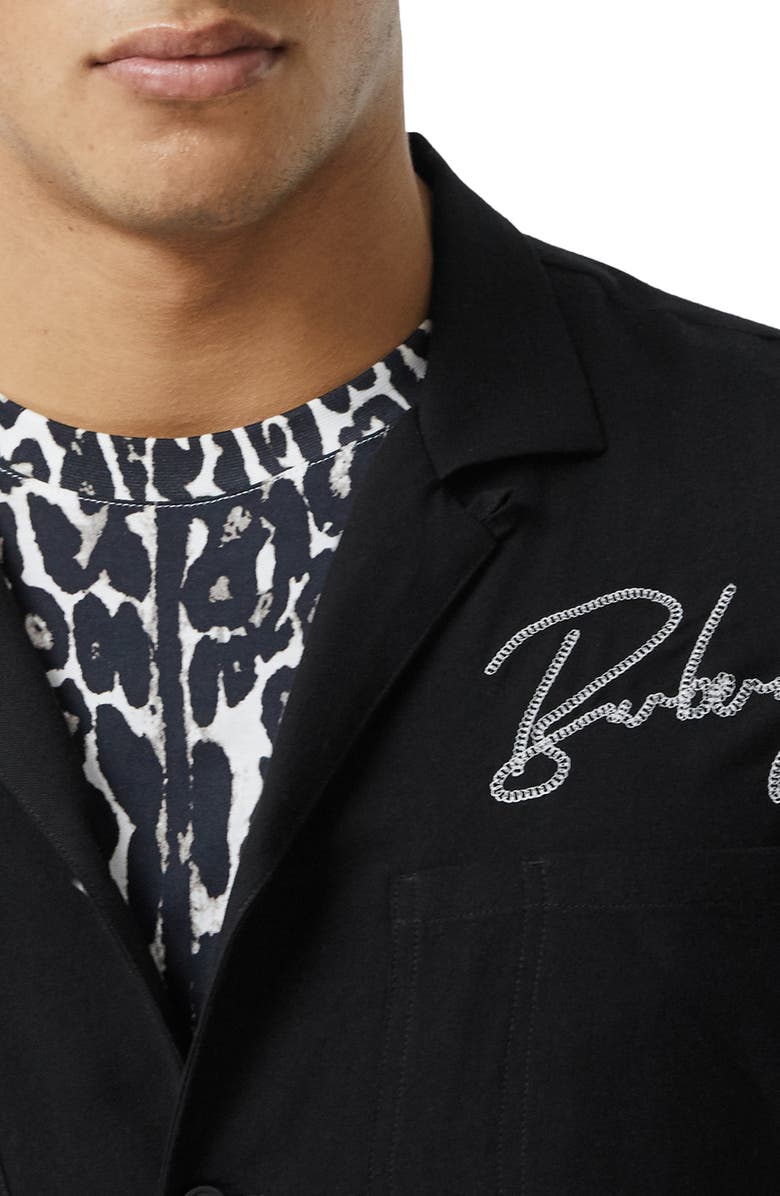 Burberry Randall Logo Embroidered Short Sleeve Button-Up Camp Shirt, Alternate, color, 