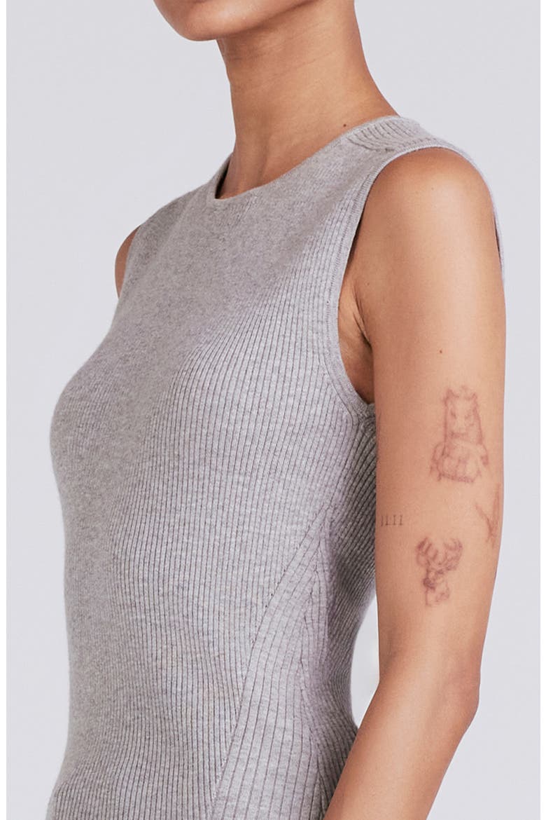 Ariana Rib Knit Muscle Tank Sweater, Alternate, color, MARL GREY