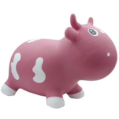 Kidzzfarm Bouncing CowJunior - Pink - Inflatable Animal Hopper,12mo+