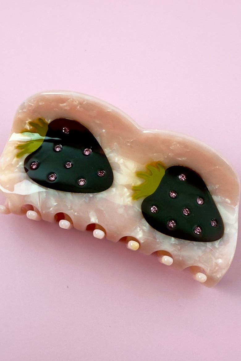 Strawberries Hair Claw, Alternate, color, Blush
