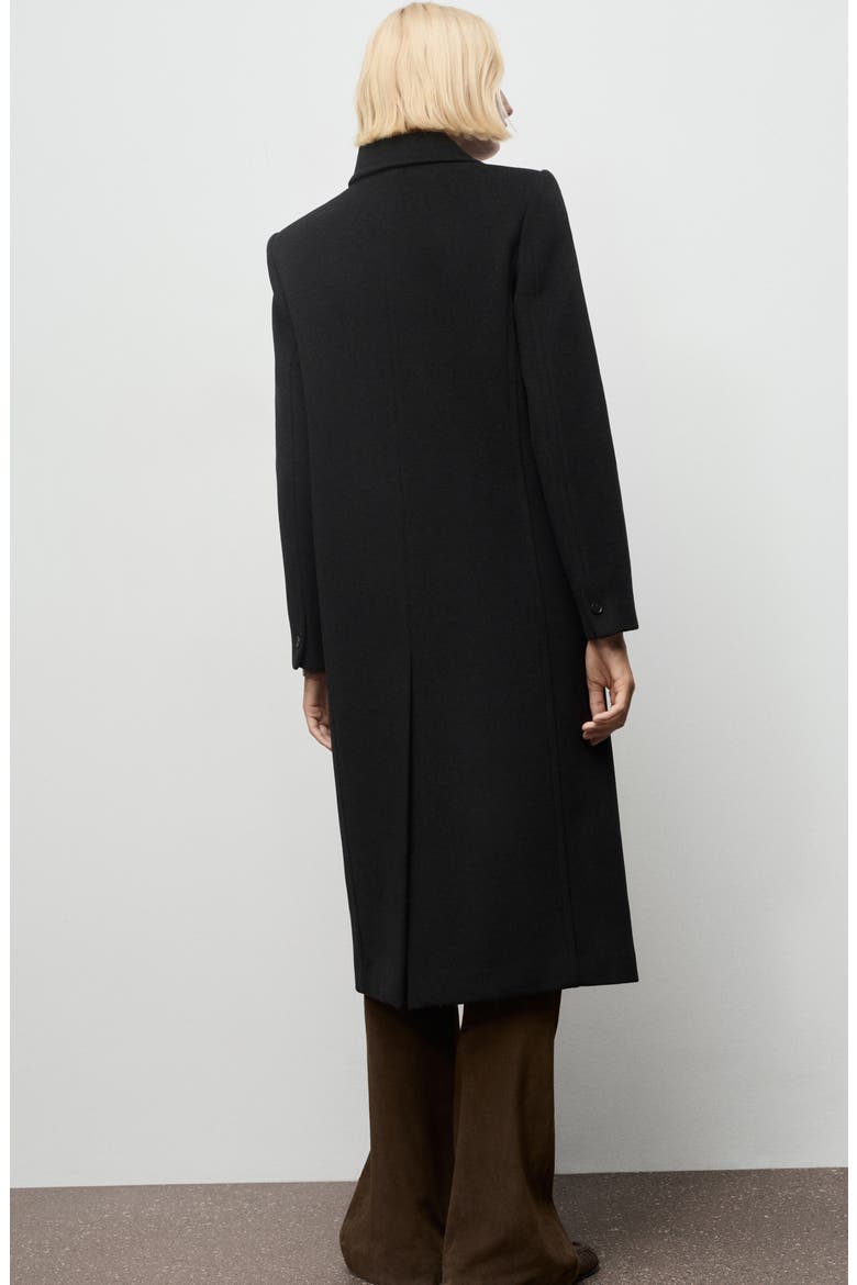 Double Breasted Coat, Alternate, color, BLACK