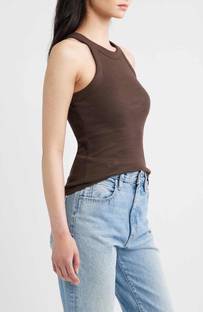 Reformation Tasha Rib Tank, Alternate, color, Mole