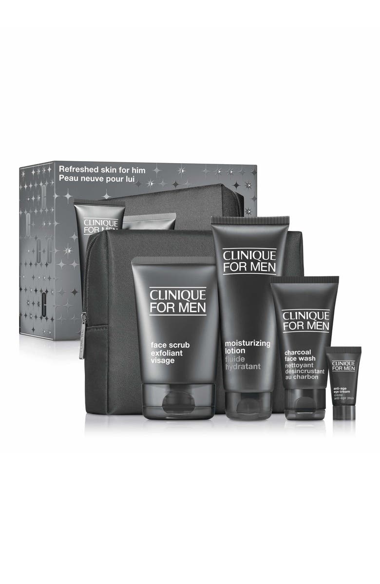 Clinique Refreshed Skin For Him Skincare Gift Set $104 Value, Main, color, 