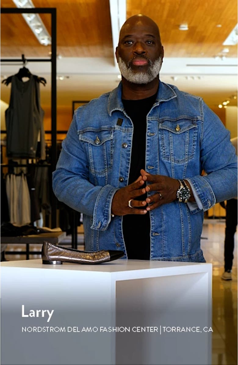 Naomi Quilted Cap Toe Ballet Flat, sales video thumbnail