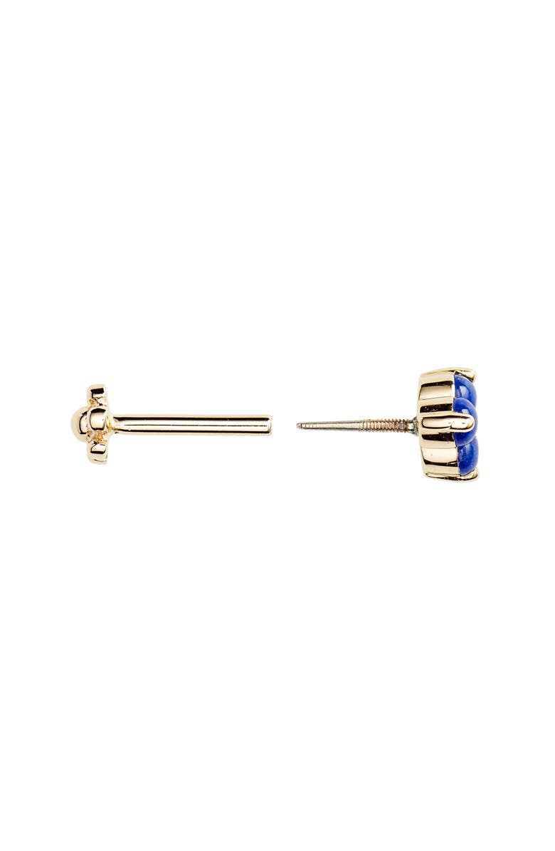 MARIA TASH Large Lapis Trinity Threaded Stud Earring, Alternate, color, Gold/Blue