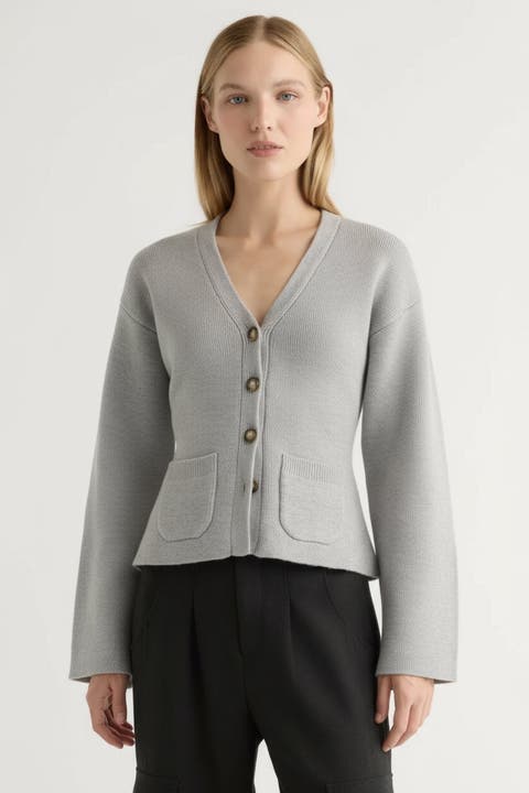Elinor Organic Cotton Wool V Neck Cardigan