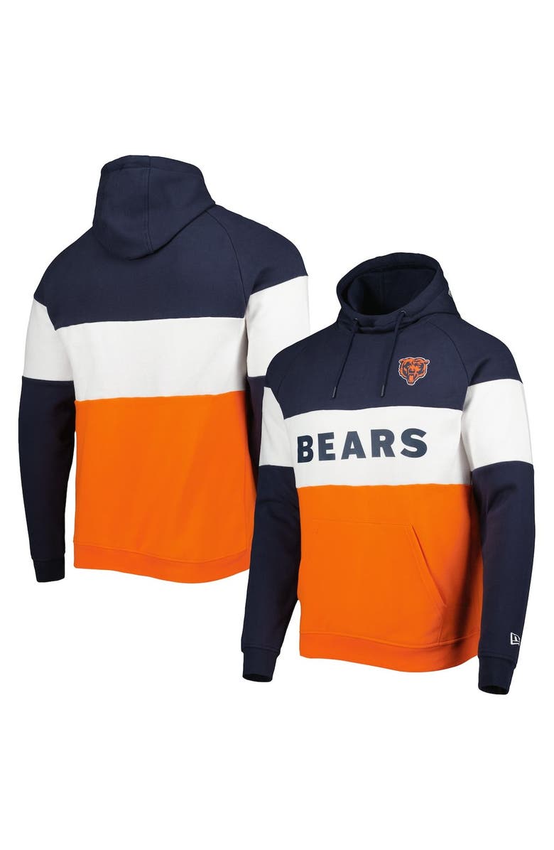 New Era Men's New Era Orange Chicago Bears Colorblock Current Pullover Hoodie, Main, color, Orange